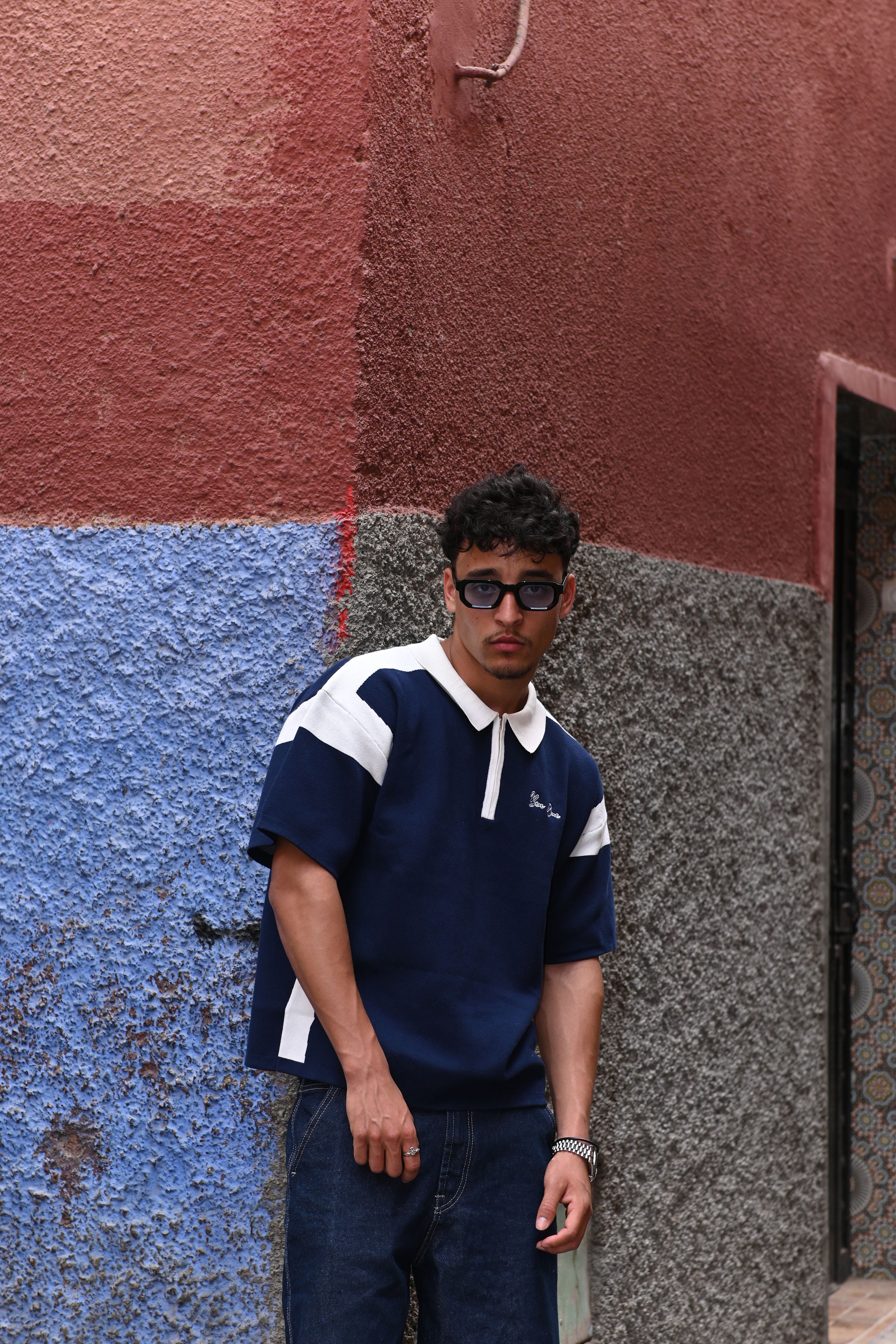 BEN GUE ZIPPER POLO | NAVY BLUE