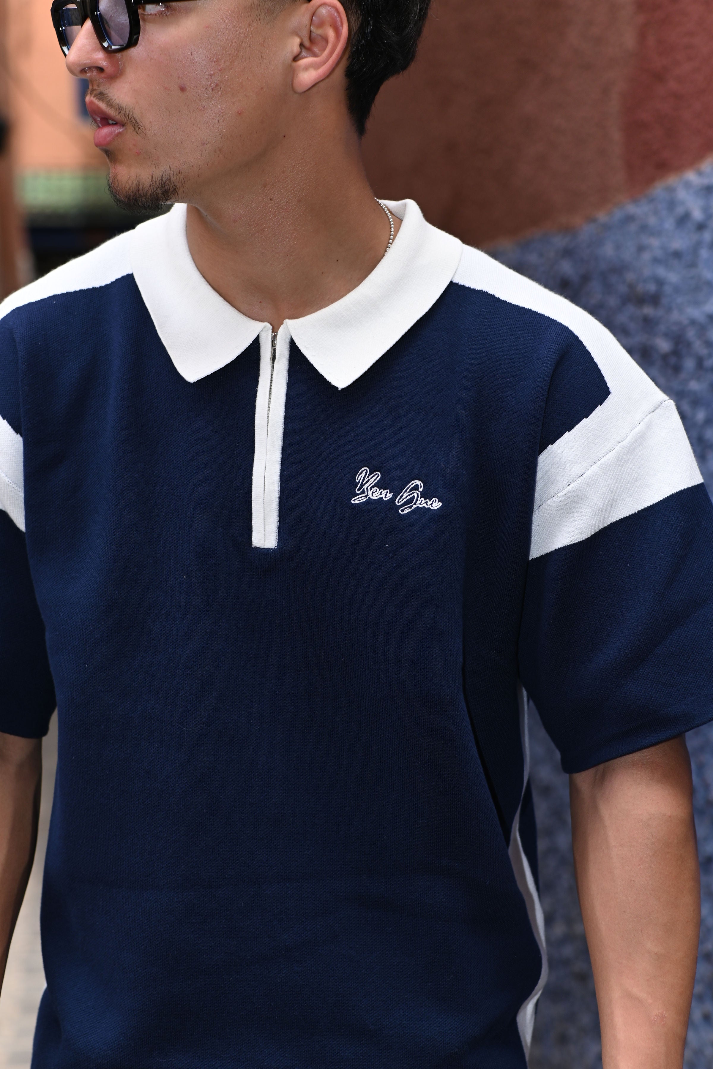 BEN GUE ZIPPER POLO | NAVY BLUE